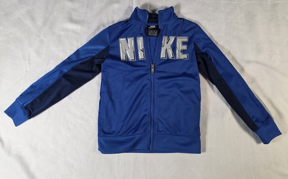 Nike Boys Track Jacket Size 6 Blue Full Zip